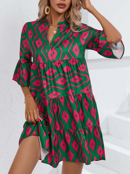 Women Clothing Dress Summer Loose V neck Casual Short Women Clothing