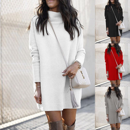 Women Clothing round Neck Knitted Long Sleeved Dress