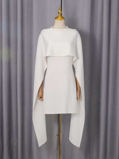 Elegant Shawl Short Dress Spring Fashionable Elegant Waist Slimming Two Piece Sleeveless