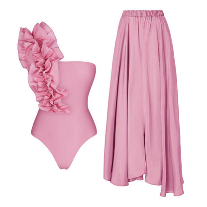 Three Dimensional Decoration Sexy Swimsuit Women Vacation Beach Two Piece Sets