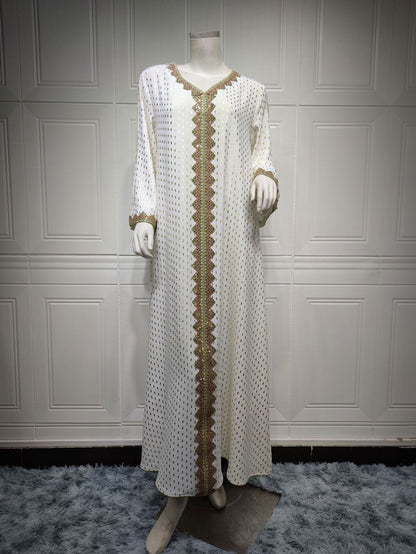 Middle East Women Clothing Autumn Gilding Muslim Gown