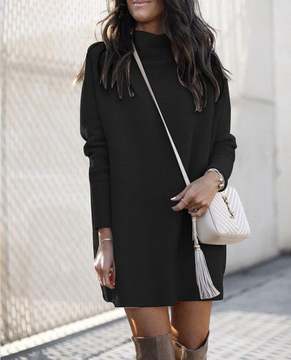 Women Clothing round Neck Knitted Long Sleeved Dress