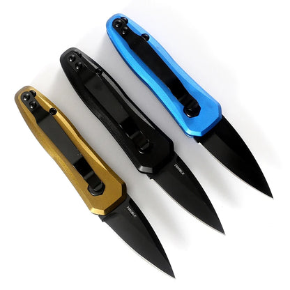 7500 folding pocket knife 1.9 inch black 8CR13 blade, aluminum handle camping hunting fishing outdoor tool EDC