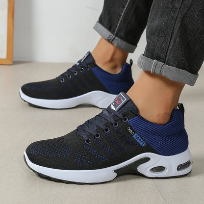 Men's Casual Sneakers Breathable Mesh Lace Up Versatile Lightweight Soft Sole Daily Walking Running Footwear For Outdoor Wear