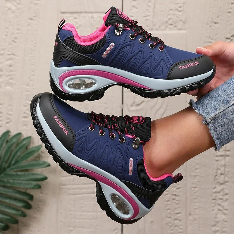 Fashionable Women's Black Genuine Leather Sports Shoes  Breathable and Comfortable Sports Shoes Suitable for Daily Use Exercise