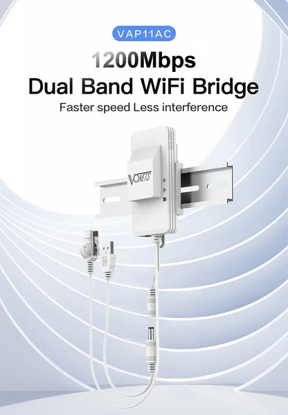 VONETS VAP11AC Dual Band 2.4G 5G Wireless Portable Wifi Repeater Bridge Router 300Mbps+900Mbps For Video Security Monitoring