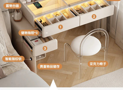 Makeup Dressing Vanity Table Accessories Storage Modern Vanity Table Bedroom Table De Maquillage Avec Miroir Bedroom Furniture