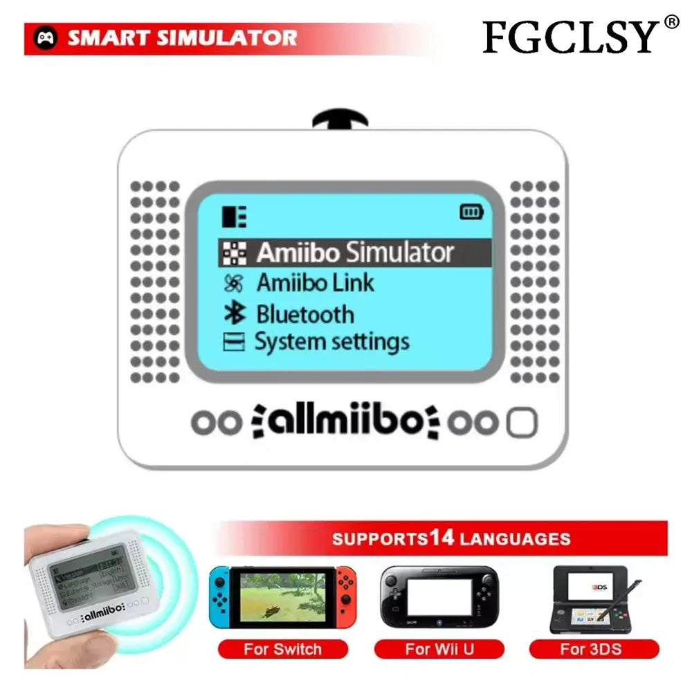 For Allmiibo Chargeable Intelligent Simulator Emulator Bluetooth-Compatible Universal Writer for Switch/Wiiu Gaming Accessories
