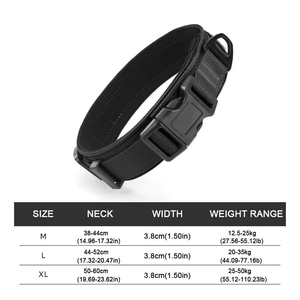 Large Medium Dog Tactical Collar High Strength Tensile Explosion-Proof Pet Collar Outdoor Training Supplies for Canines