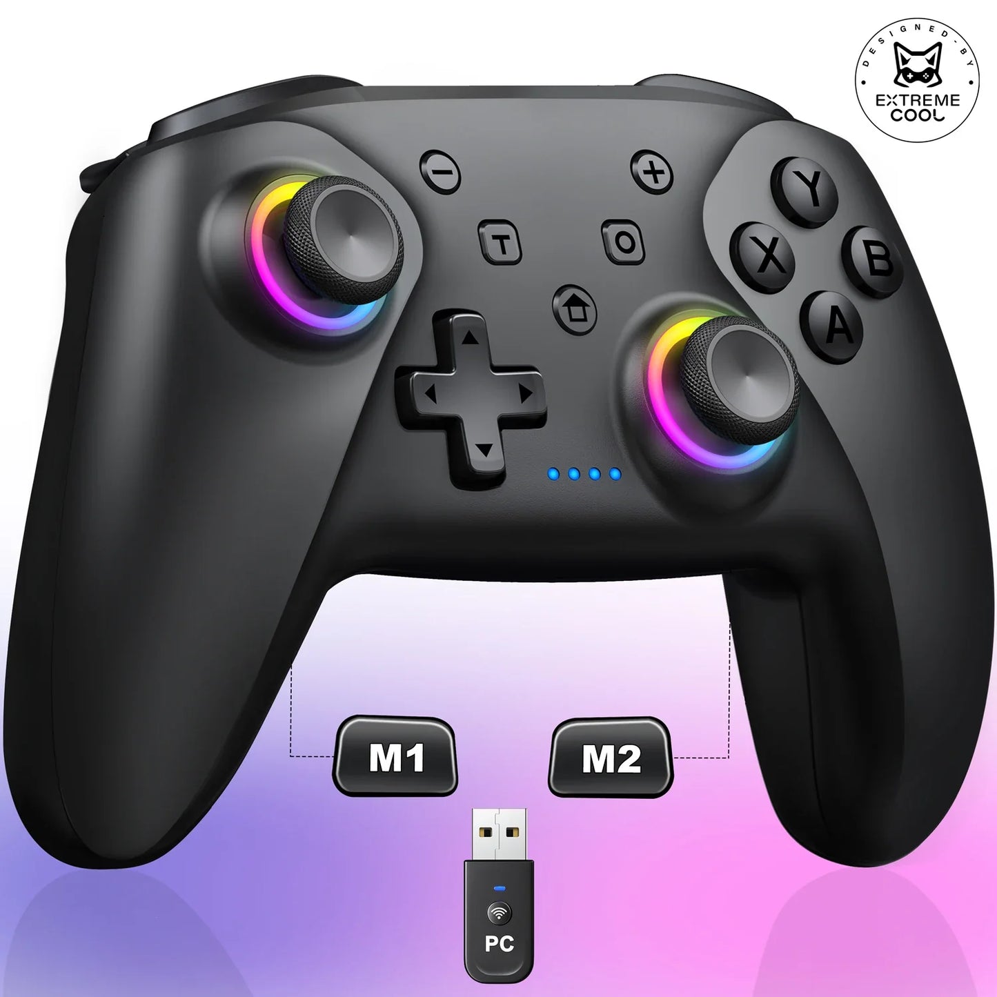 NC300 Dual Hall Gamepad Console RGB Light Wireless Controller For Switch/Android/IOS/PC/Steam