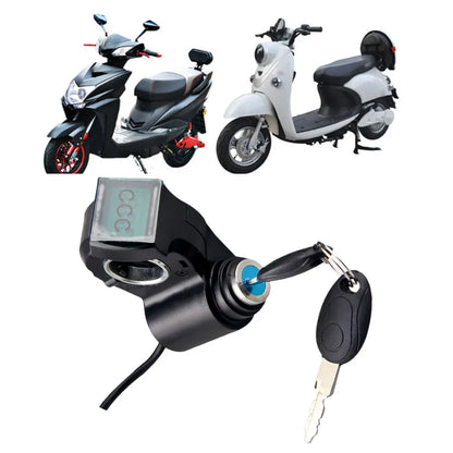 E-Bike Thumb Throttle With Key Lock And Battery Level Display 24V-72V Electric Scooter Grip 7/8 Inch Handlebar Twist Accelerator