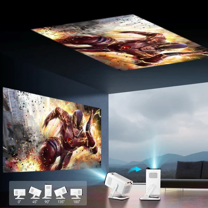 KIXIN Android 14 Projector 4K Netflix Official HD Projector 290ANSI WiF6 BT5.4 Keystone Smart Android TV Home Cinema projetor 4K
