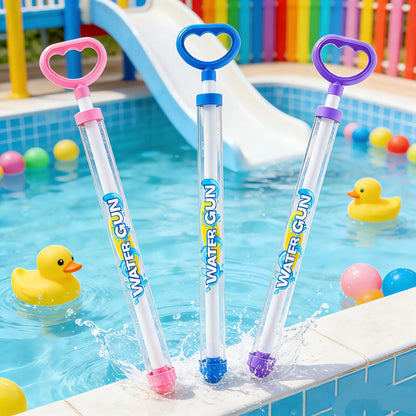 Pull-Type Water Gun, Clear Tube Squirt Shooter, Summer Water Toy for Beach, Pool, Drifting & Outdoor Party Activities