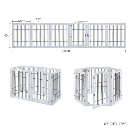Wooden Pet Fence Dog Fence Freely Combinable Pet Isolation Door Indoor Foldable Dog Cage for Small and Medium Dogs Pet Supplies