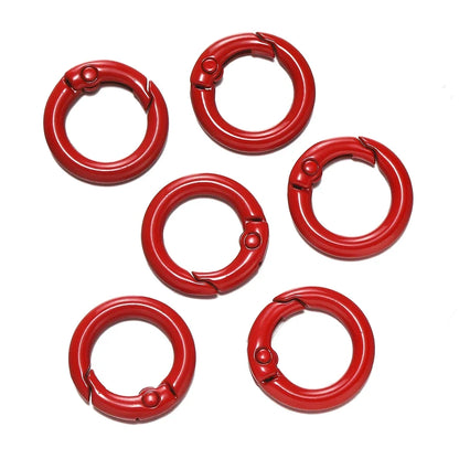 5Pcs Colorful  O Ring Spring Clasp Openable Round Carabiner Keychain Clips Hook Dog Chain DIY Jewelry Buckle Connector