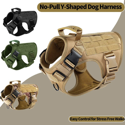 Dog Tactical Harness Vest Pet Dog Harness for Medium Large Dogs  Reflective Dog Harness No Pull with Durable Soft Handle