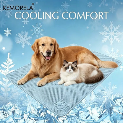 Summer New Thick Pet Cooling Pad with Cute Bear Pattern Washable Ice-Like Smooth Pet Mattress Outdoor Indoor Use For Dog And Cat