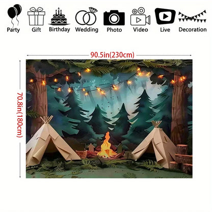 1 Photography Camping Background - Forest Scene Party Background with
