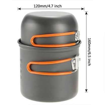 Camping Cookware Kit with Stove Outdoor Cooking Set  Outdoor Pot Travel Tableware Kitchen Hiking Picnic BBQ