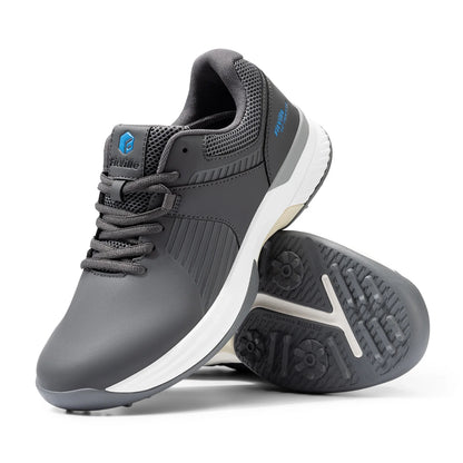 FitVille Wide Men's Golf Shoes Water Resistant Professional Golfing Sneakers Outdoor Spiked Golf Sports Shoes for Men Relif Pain