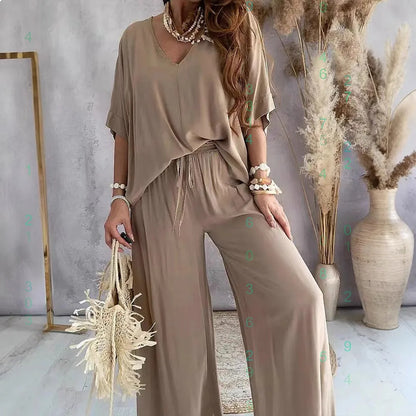 Women V Neck Linen Cotton Tee Loose Blouse Tops Spring Summer Casual T Shirts