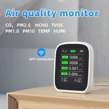 Portable WIFI Air Quality Tester APP Control PM2.5 CO2 Air Pollution Analyzer Temperature Humidity Test Meter Infrared Sensor