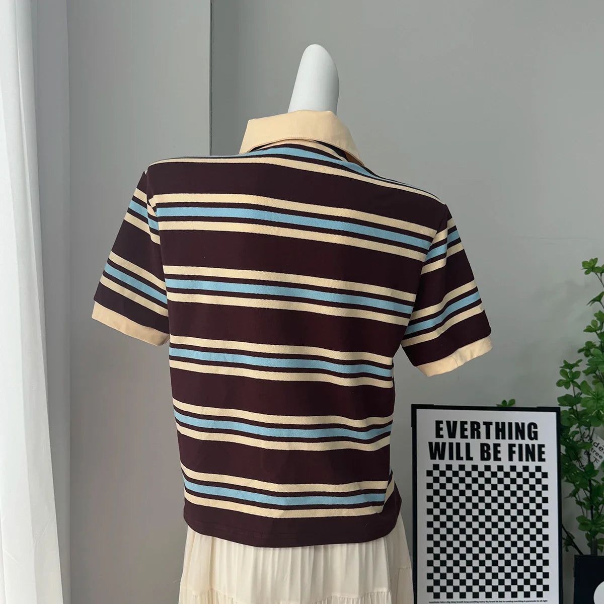 Hirsionsan Polo Neck T Shirt Women Soft Chic Tees 95% Cotton Jumper Clothes Loose Casual Pullover 2025 Summer New Crop Tops