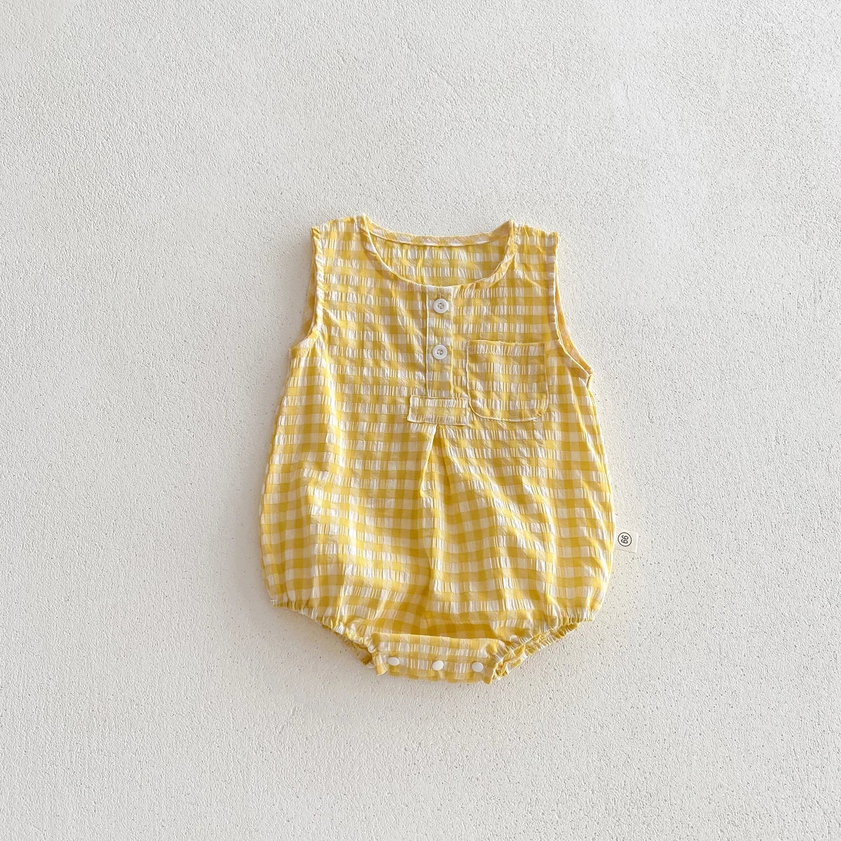 Summer Baby Girls Sleeveless Romper  Plaid Newborn Baby Bodysuit  0-2 Years Old Infant Jumpsuit