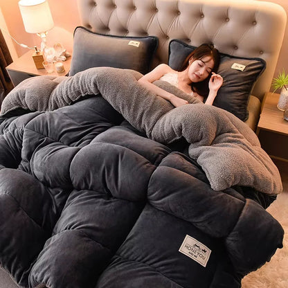 Lamb Fleece Blanket Winter Comforter Thickened Quilts Double-sided Velvet Warm Quilt Single Double Dormitory Milk Fleece Core