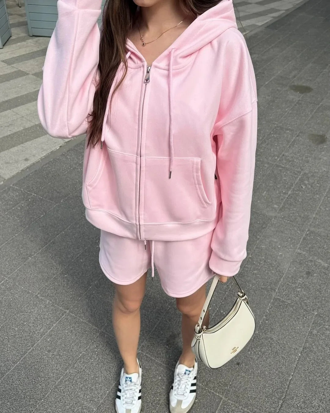Womens Classic Hoodies and Short Suits Pants Tracksuits Sold Two 2 Piece Outfit Zip Up Sweatshirt Sporty Basic Casual Sweatsuits