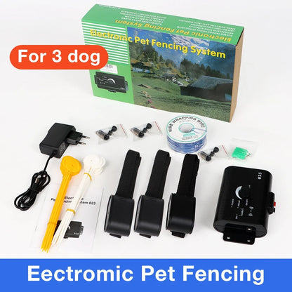 HT-023 Dog Electric Fence Shock Training Collar Electronic Pet Fencing System Adjustable Control Range Wired Containment System