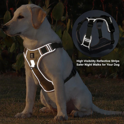 Tactical No-Pull Dog Harness Reflective Heavy Duty Oxford Cloth Waterproof Medium Large Breed Outdoor Walking Pet Vest Harness