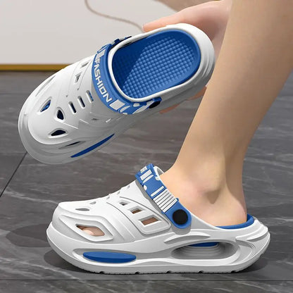 Arch support, anti slip, soft sole, wear-resistant cool slippers for wearing, thick sole breathable odor proof summer hole shoes