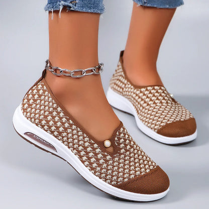 Spring new women's sports shoes, fashionable, breathable, lightweight, non-slip, wear-resistant, casual sports shoes, flat shoes