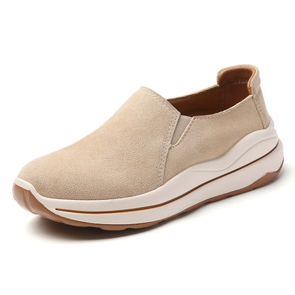 Women's Spring & Autumn Flat Shoes Ladies Thick Bottom Wedge Loafers Slip-On Casual Moccasins Creepers