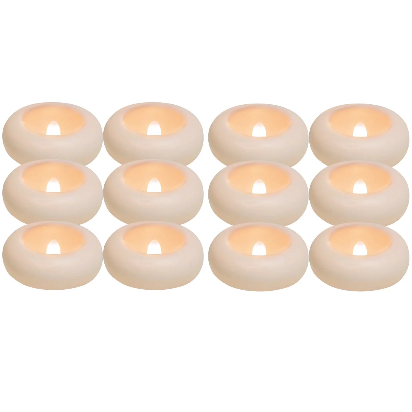 12/24 Pack Waterproof Flameless Floating Tealights Candle Electric Flickering LED Candles For Wedding Party Pool&SPA Home Decor