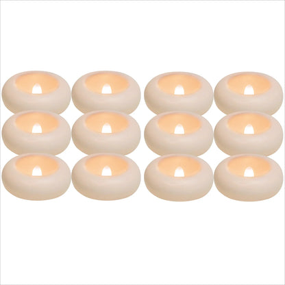 12/24 Pack Waterproof Flameless Floating Tealights Candle Electric Flickering LED Candles For Wedding Party Pool&SPA Home Decor