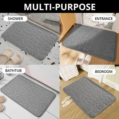 Cobblestone Embossed Bath Mat Non-slip Carpets Water Absorption Washable Bathtub Floor Rug Shower Doormat Bathroom Decor