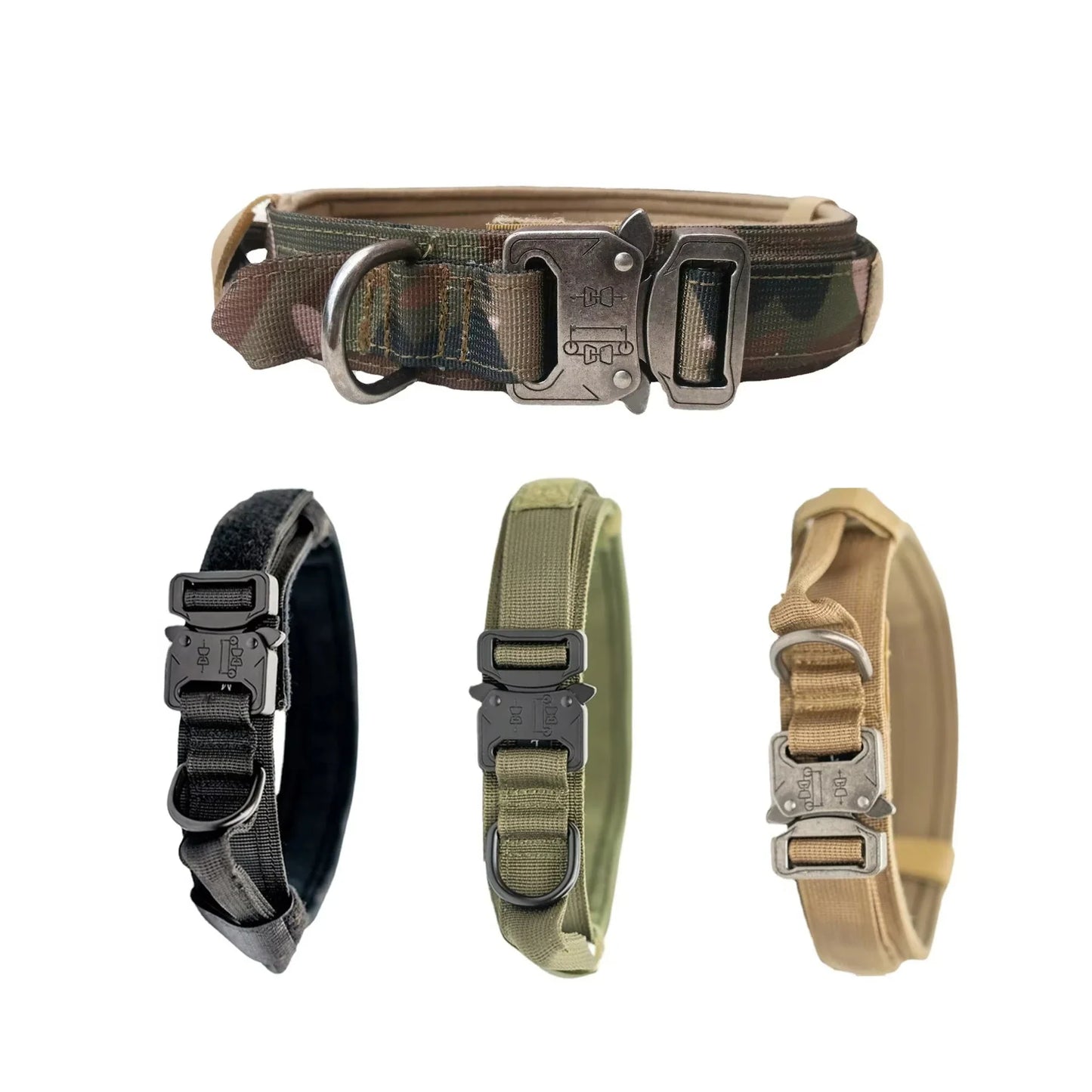 Pet Products Outdoor Tactical Dog Collar Metal Buckle Breathability Nylon Collar Medium and Large Dog Training Neck Collar Dog