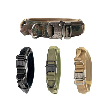 Pet Products Outdoor Tactical Dog Collar Metal Buckle Breathability Nylon Collar Medium and Large Dog Training Neck Collar Dog
