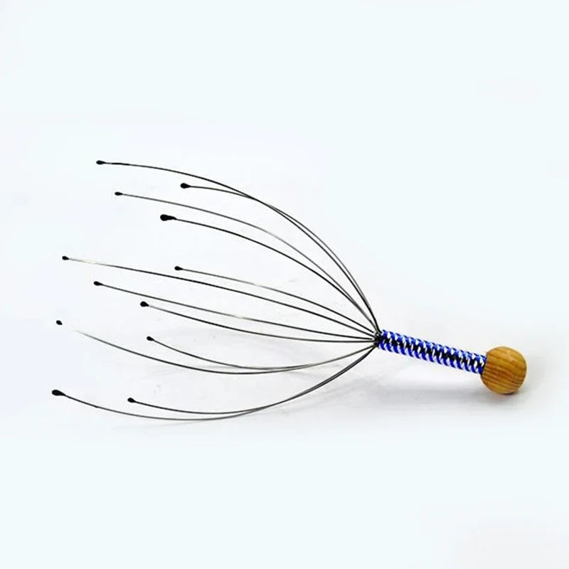 1Pcs Head Relaxing Massager Claw Head SPA Scalp Neck Stress Relief Octopus Massage Release Head Physician Steel Ball Massager