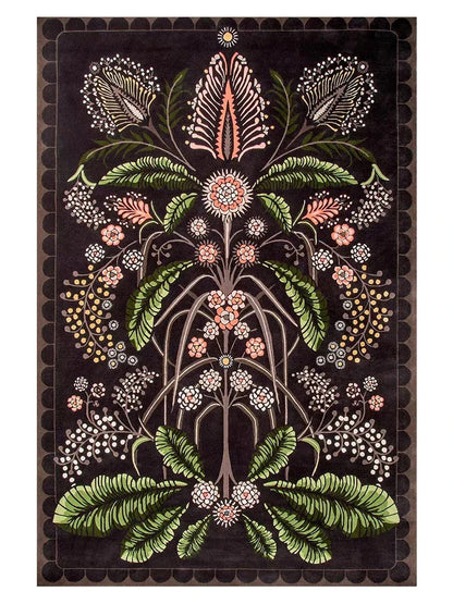 Light Luxury Cloakroom Carpet Home Non-slip Mat Large Area Bedroom Decor Washable Rug European Retro Carpets for Living Room