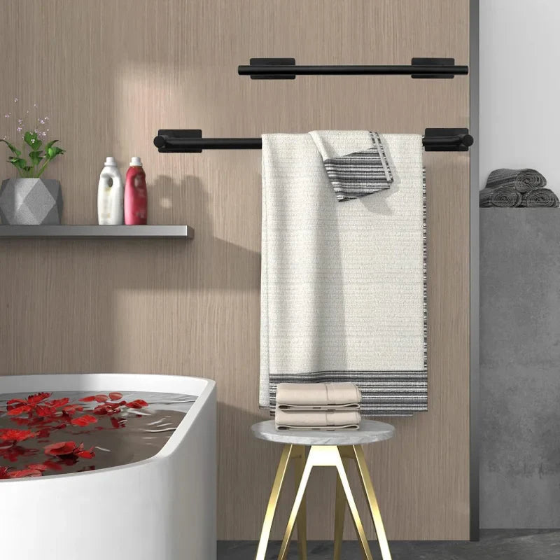 5-Piece Bathroom Hardware Set – Wall-Mounted Accessories Including Towel Bar, Hooks, and Toilet Paper Holder
