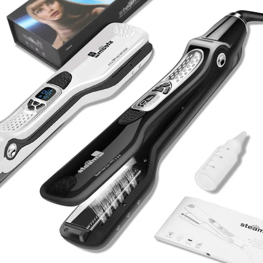 Best Seller Wide Plate Steam Hair Straightener Temperature Controlled Perm Negative Ions Do Not Hurt Hair Ceramic Plate Straight