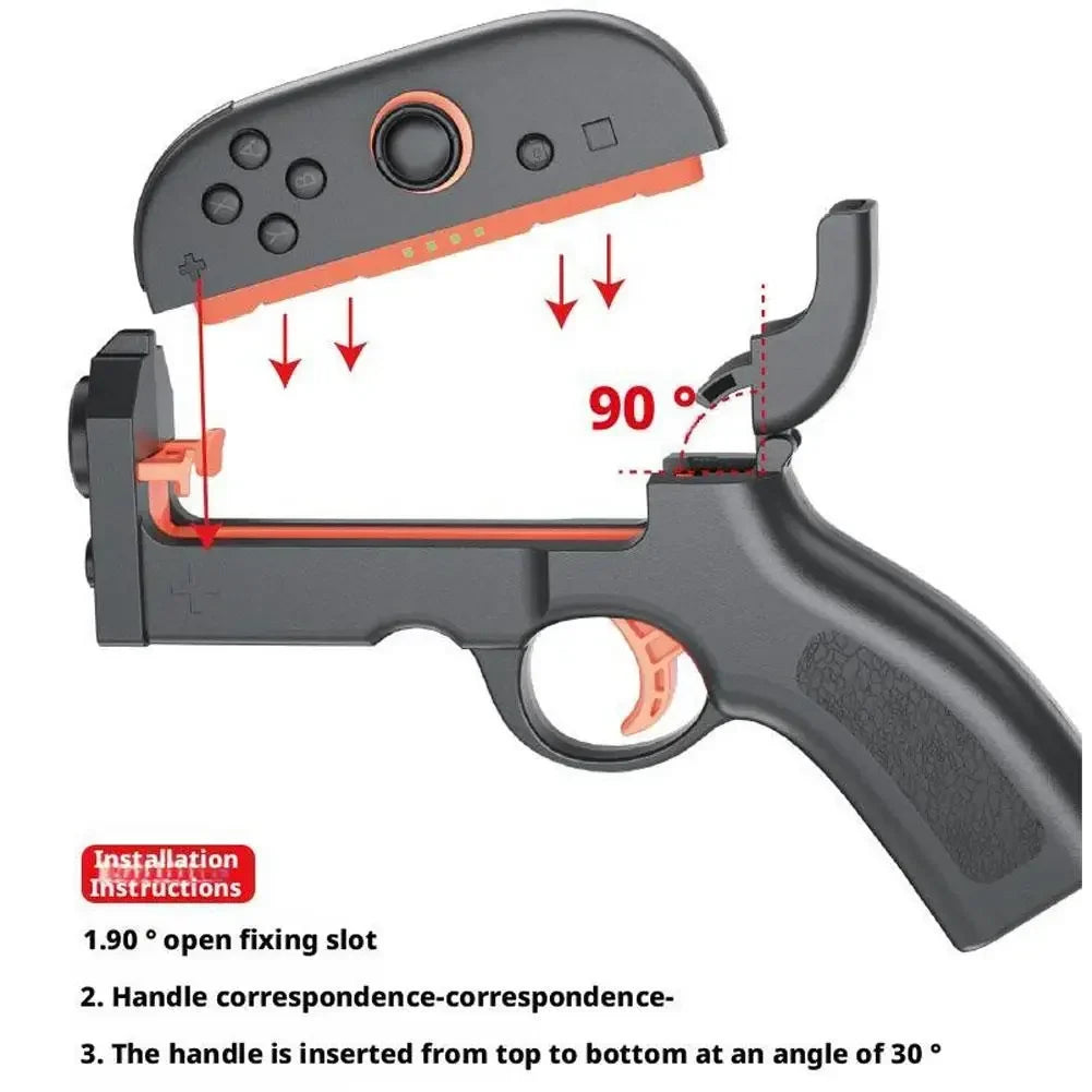 1Pair Shooting Game Gun For Switch 2 Left and Right Controller Shooting Gunstock Hand Grip For NS2 Gaming Accessories