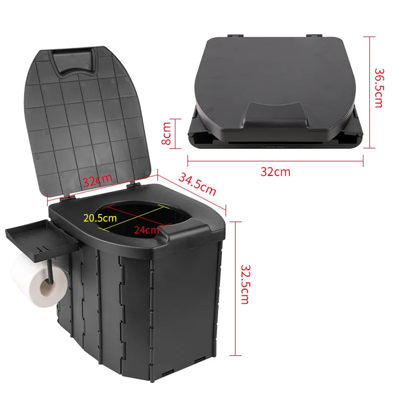 Covered Outdoor Folding Toilet, Camping Toilet, Adult Vehicle-Mounted Toilet, Children's Portable Mobile Toilet