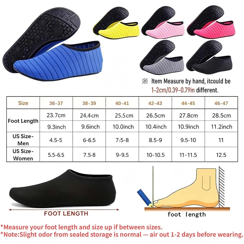 1 Pair Water Shoes Women Barefoot Socks Anti-Slip Quick-Dry Men Beach