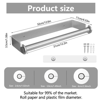 Stainless Steel Kitchen Paper Holder Plastic Wrap Holder Kitchen Accessories Kitchen Paper Dispenser Kitchen Supplies