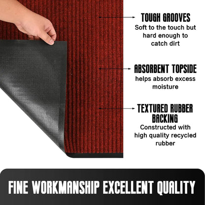 Front Door Mat Heavy Duty Indoor Outdoor Doormat Low Profile Outdoor Mats For Home Entrance Fade Resistant Shoe Scraper Mat