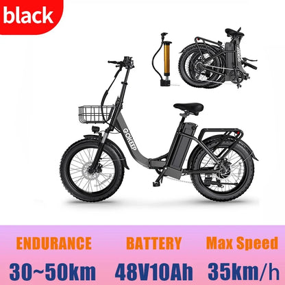 L20  E-Bike 750W motor 48V10AH folding mountain Electric Bicycle Mechanical brake 20*3-inch tire urban commuting Electric  Bike